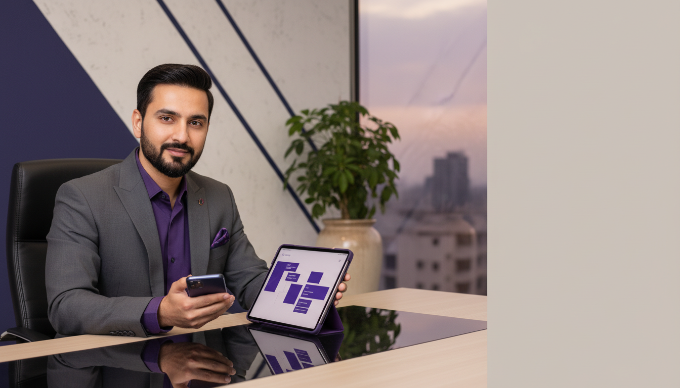 Pakistani real estate agent managing property leads